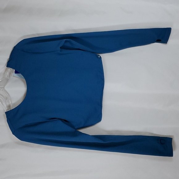 JoyLab Women's Wear 2 Ways Long Sleeve Crop Top ~ Lagoon - Picture 13 of 16